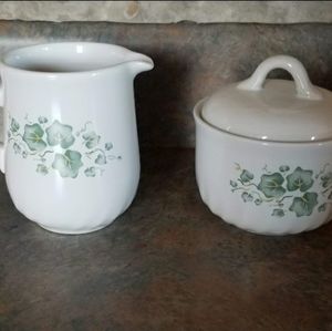 Corelle Callaway Ivy cream and sugar bowls